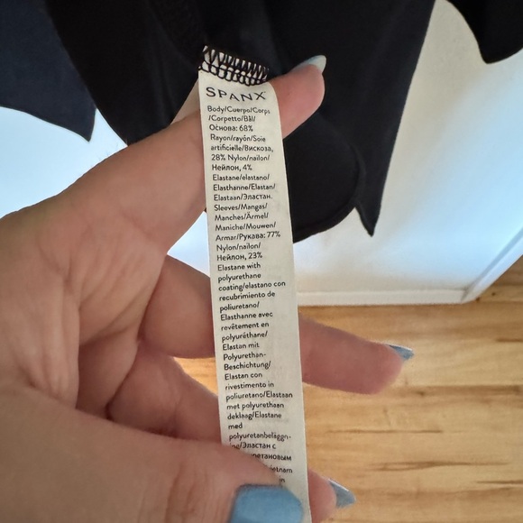 NEW Spanx Drape Front Jacket Black Faux Leather 3X Plus Stretch NWT - Picture 12 of 12